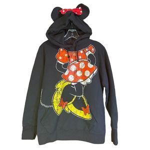 Disneyland Resort Minnie Mouse w/ Mouse Ears Hoodie Jacket Disney Parks Sz M